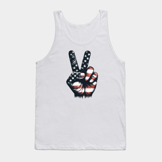 USA Flag Tank Top by Vehicles-Art